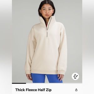 Lululemon Thick Fleece Half Zip NWOT Size M/L white opal